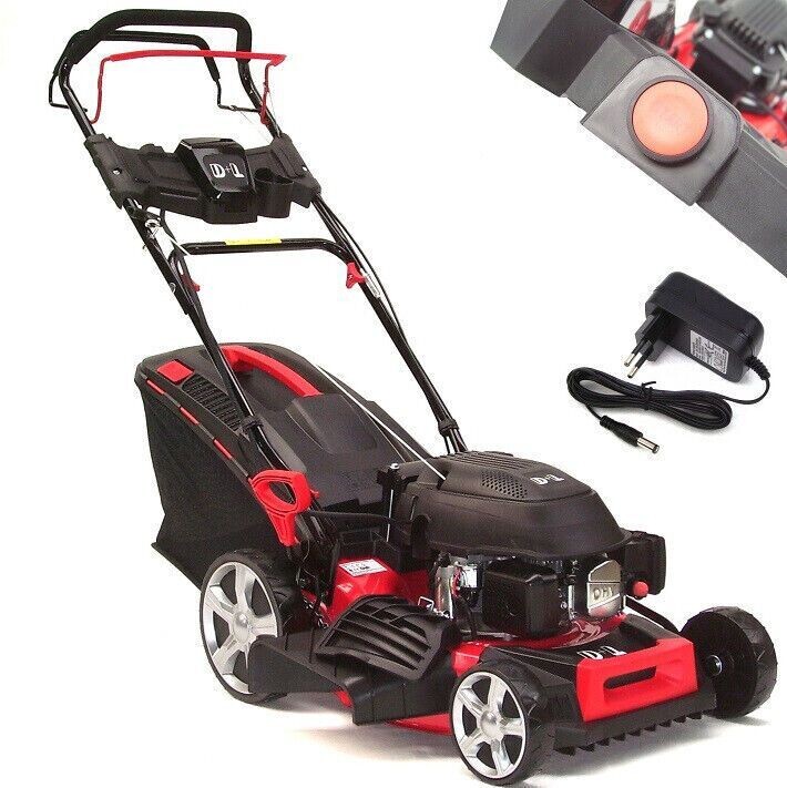 Benzin Rasenmäher 46cm Mäher Radantrieb Motormäher Elektrostart Akku 55827