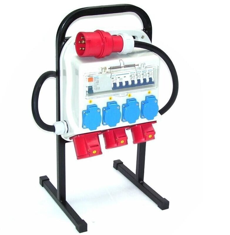 Stromverteiler + Ständer FI-Schutzschalter 4x230V 3x400V 55473