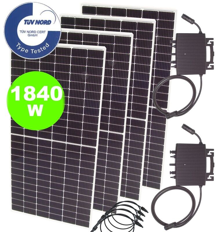 Balkonkraftwerk 1840W 1600W Photovoltaik Solaranlage WiFi Mikro-Wechselrichter