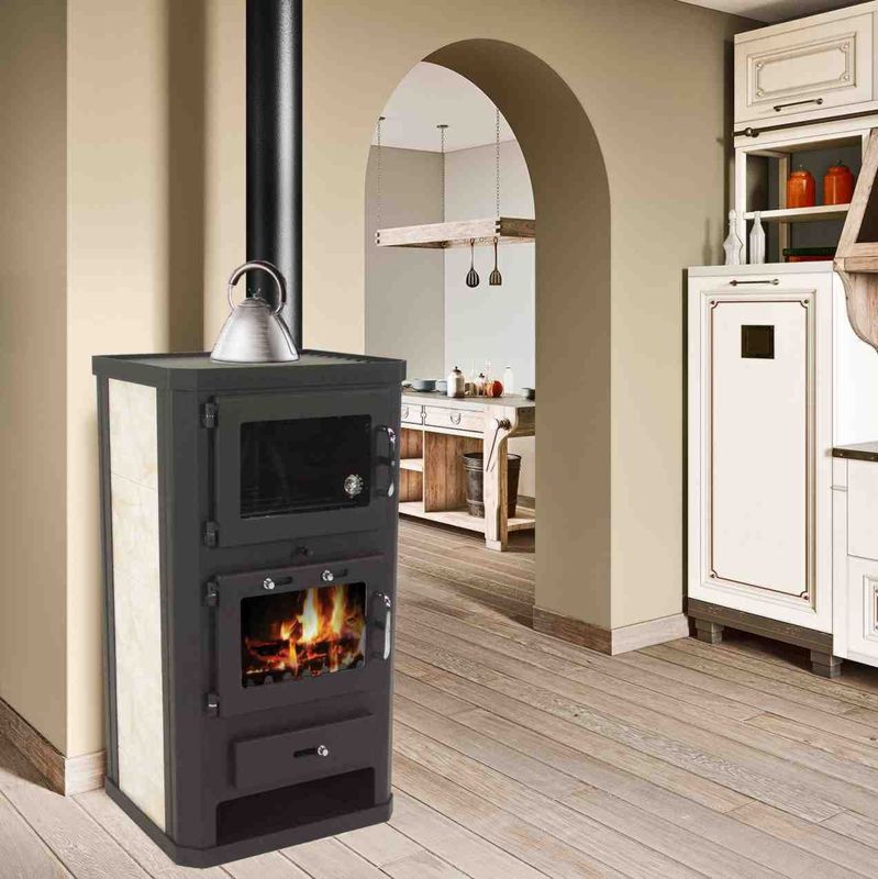 Kaminofen 10kW Backfach + Herdplatte Kachelofen Heizofen Holzofen EEK A 56312 Kaminofen 10kW Backfach + Herdplatte Kachelofen Heizofen Holzofen EEK A 56312