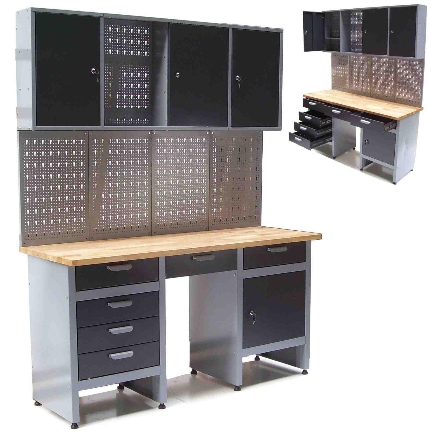 Werkstatt Combi-Set Werkbank 06276  + Werkzeugwand 06278