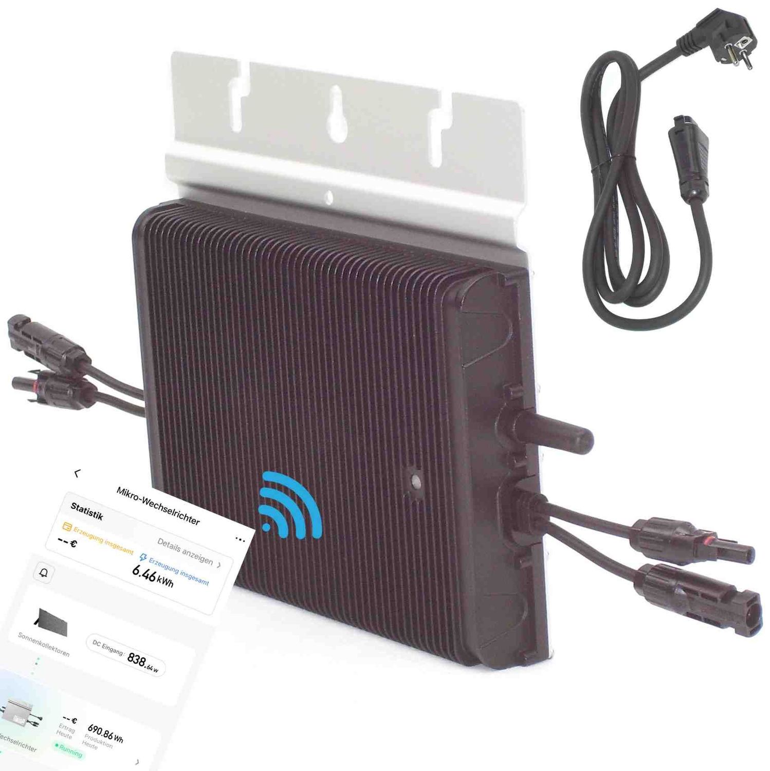 Smart Mikro-Wechselrichter 800 Balkonkraftwerk inkl. WiFi App PV Überschussladen Smart Home Automatisierung 15831