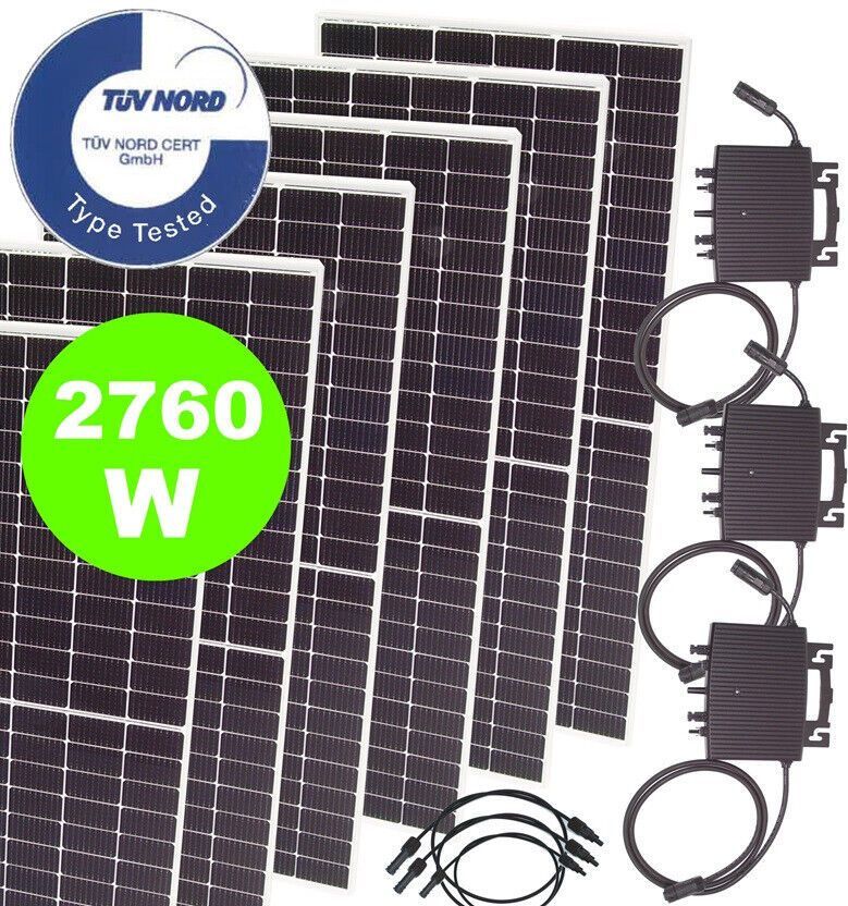 Balkonkraftwerk 2760W 2400W Photovoltaik Solaranlage Mikro-Wechselrichter wireless