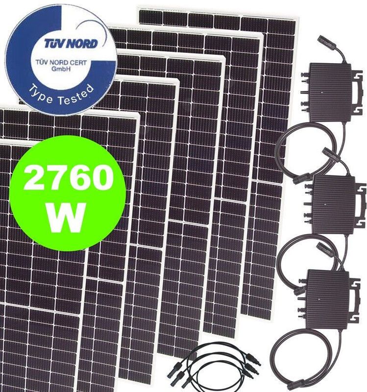 Balkonkraftwerk 2760W 2400W Photovoltaik Solaranlage Mikro-Wechselrichter wireless
