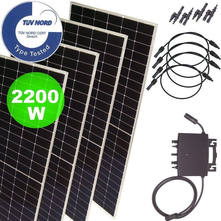 Balkonkraftwerk 2200W 800W Photovoltaik Solaranlage wireless MikroWechselrichter