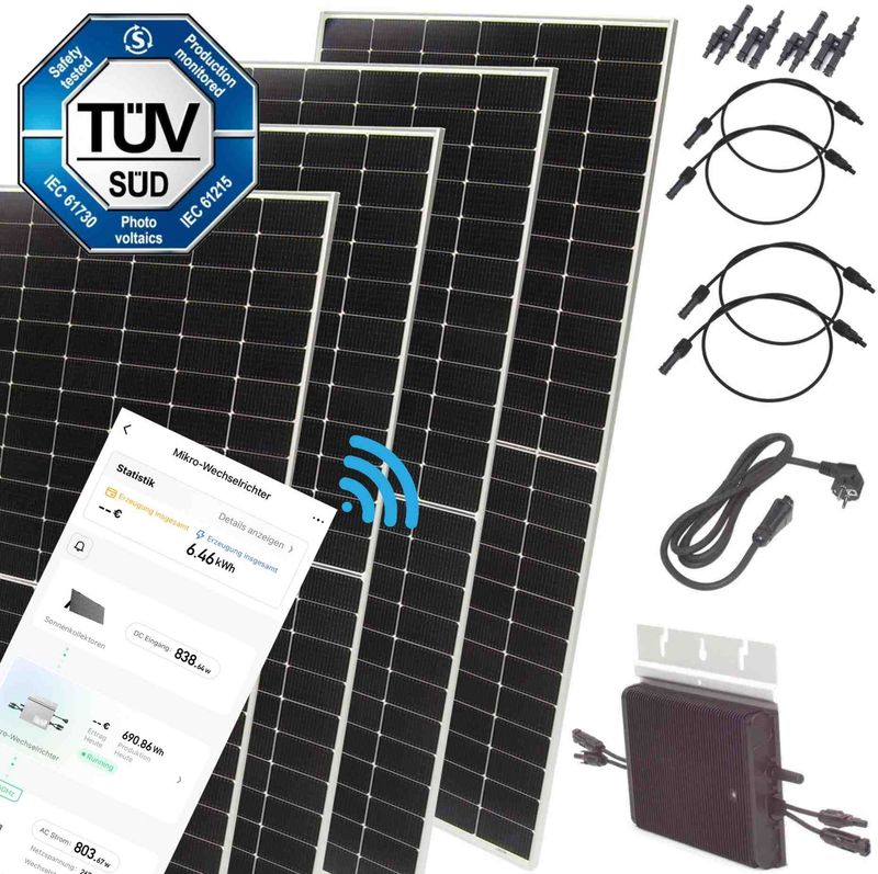 Balkonkraftwerk 3000W 800W Bifazial Solaranlage Wifi App Balkonkraftwerk 3000W 800W Bifazial Solaranlage Wifi App