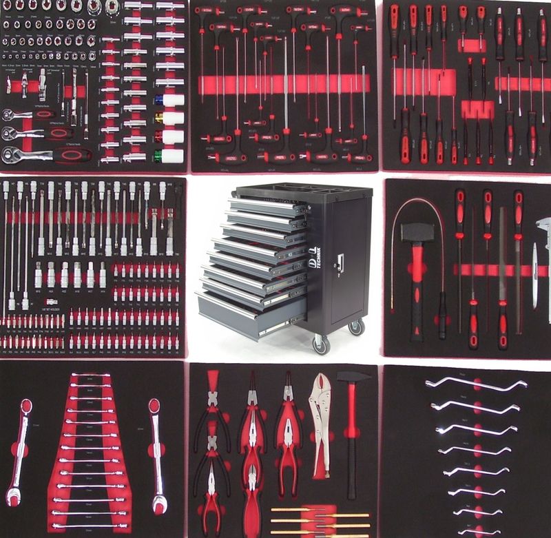 XXXL Premium Werkzeugwagen 8 Schubladen mit Werkzeug CRV 269 tlg.gefüllt 66195 XXXL Premium Werkzeugwagen 8 Schubladen mit Werkzeug CRV 269 tlg.gefüllt 66195