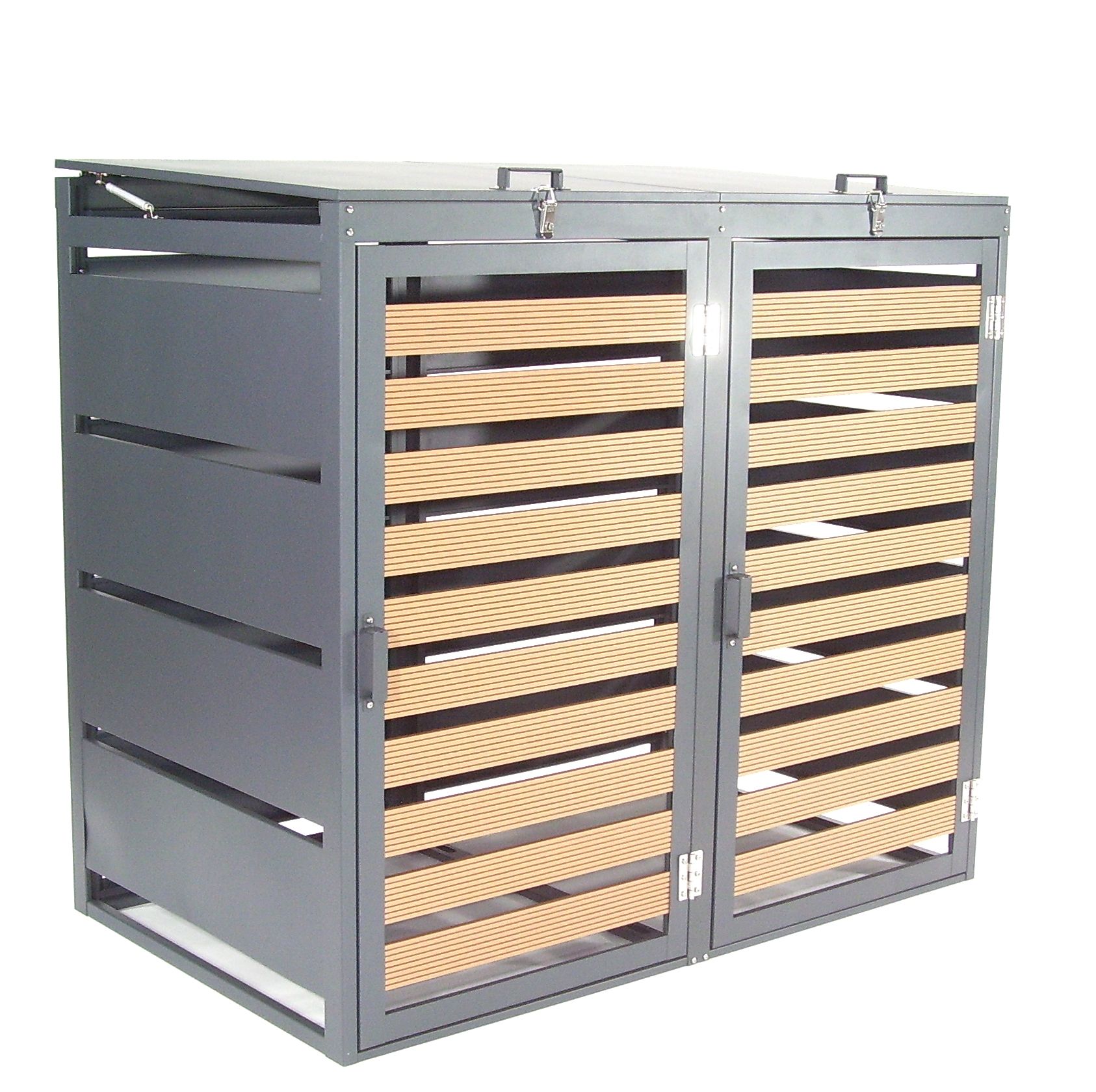 Mülltonnenbox Mülltonnenverkleidung WPC Holzdielen 2er 240L 57090