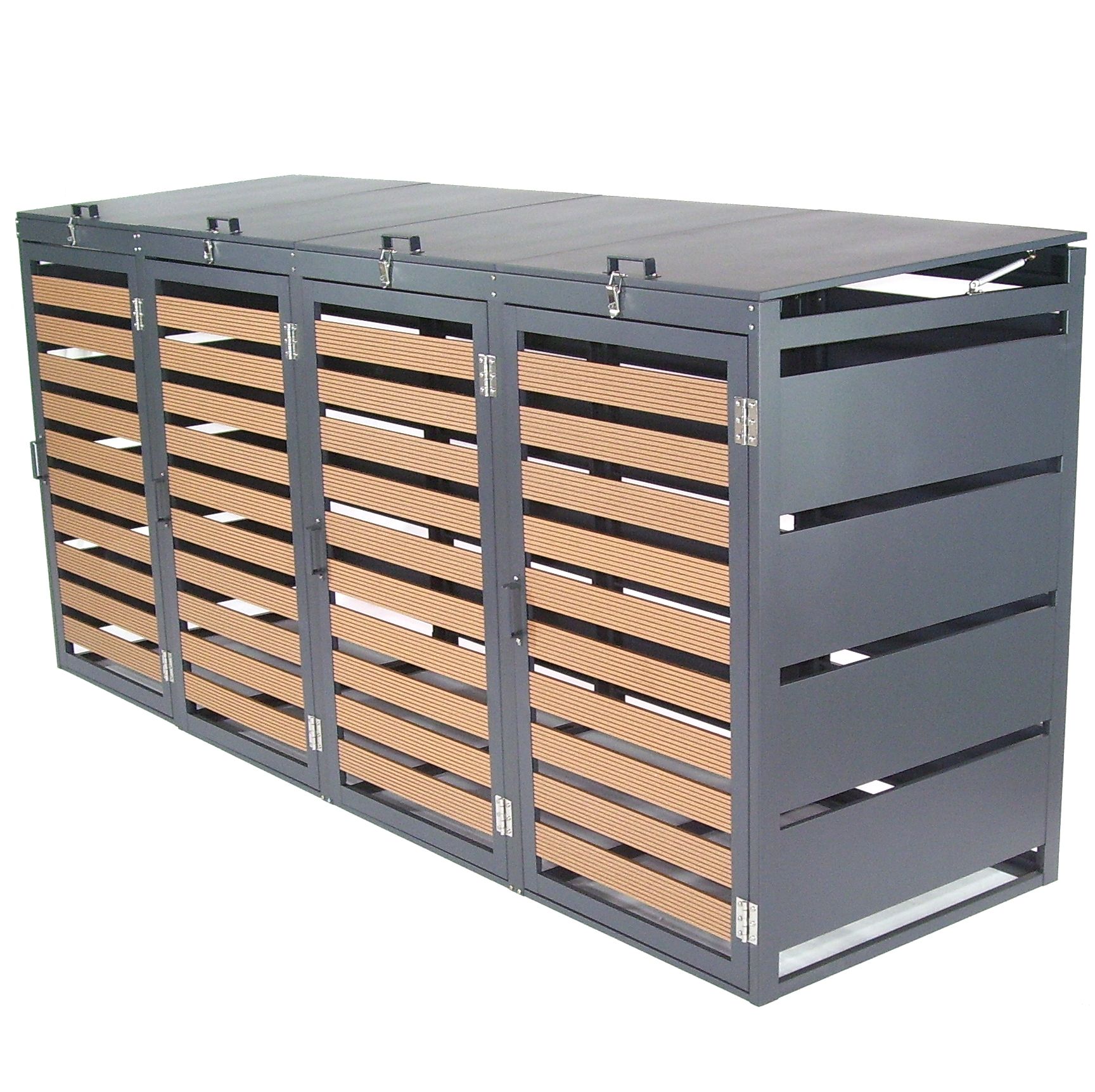 Mülltonnenbox 4-er 240L Mülltonnenverkleidung WPC Holzdielen 57092