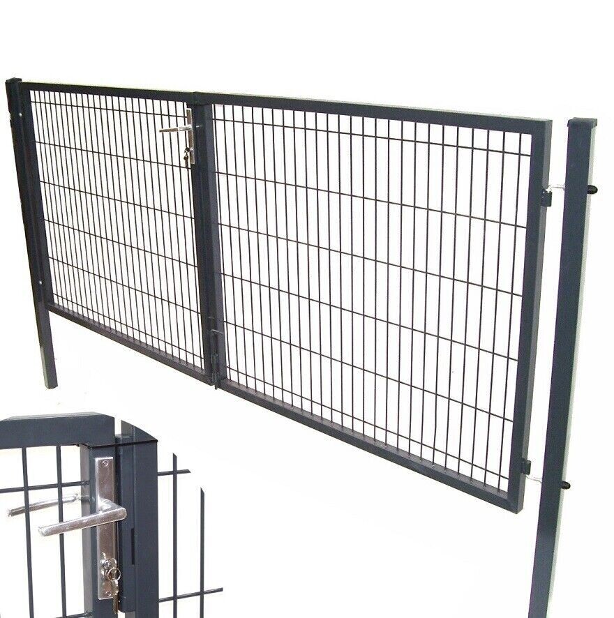 Q- Doppelflügeltor 400x160cm Gartentor Gartenzaun 55719 Tor Doppeltor Flügeltor