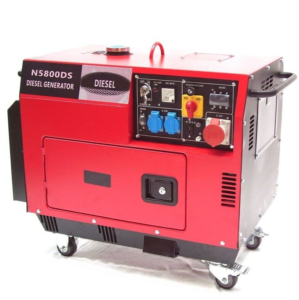 Diesel Stromerzeuger 5800 400V 230V Generator mit Schalldämmung Notstromaggregat E-Start Silent leise 06263 Diesel Stromerzeuger 5800 400V 230V Generator mit Schalldämmung Notstromaggregat E-Start Silent leise 06263
