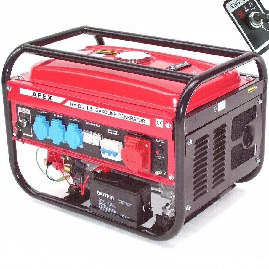 Benzin Stromerzeuger Elektro-Start 9500E Generator 230V 400V Stromaggregat E-Start 66265
