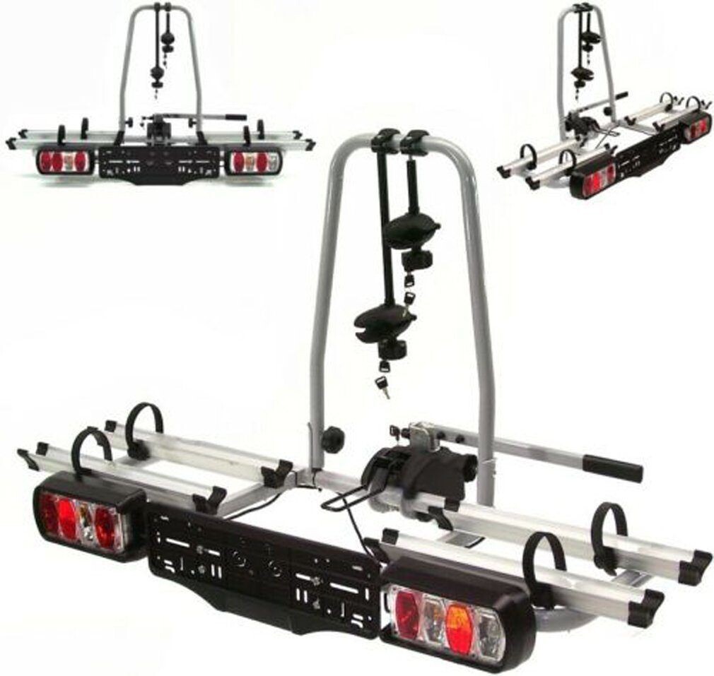 Fahrradträger für 2 E-Bike Fahrräder 60kg Heckträger Anhängerkupplung klappbar abklappbar abschließbar