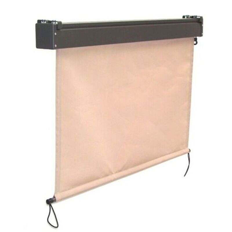 Balkon Senkrechtmarkise mit Kassette Vertikalmarkise Markise Beschattung 80 cm - 160cm beige