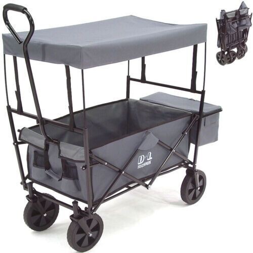 faltbarer Bollerwagen Strandwagen Gerätewagen Kinderwagen Handwagen 56601 grau