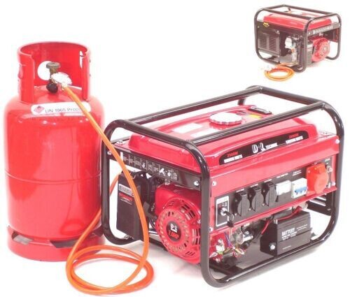 Gas- u. Benzin-Generator Stromerzeuger 2800 LPG Stromaggregat E-Start 06290