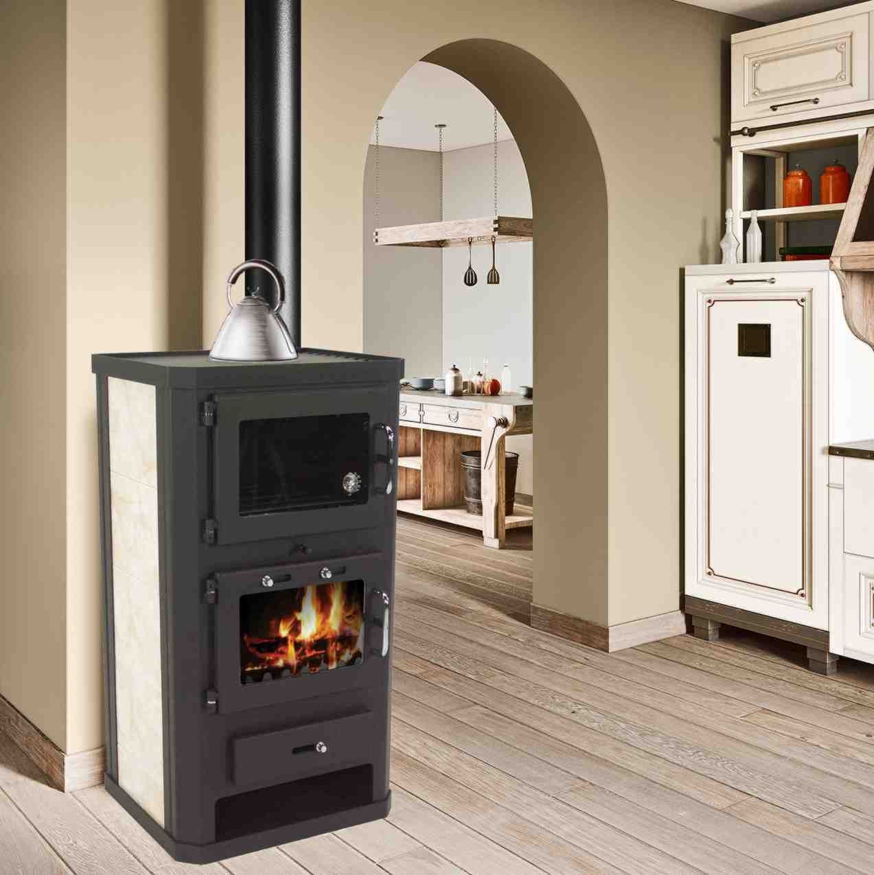 Kaminofen 10kW Backfach + Herdplatte Kachelofen Heizofen Holzofen EEK A 56312 Kaminofen 10kW Backfach + Herdplatte Kachelofen Heizofen Holzofen EEK A 56312