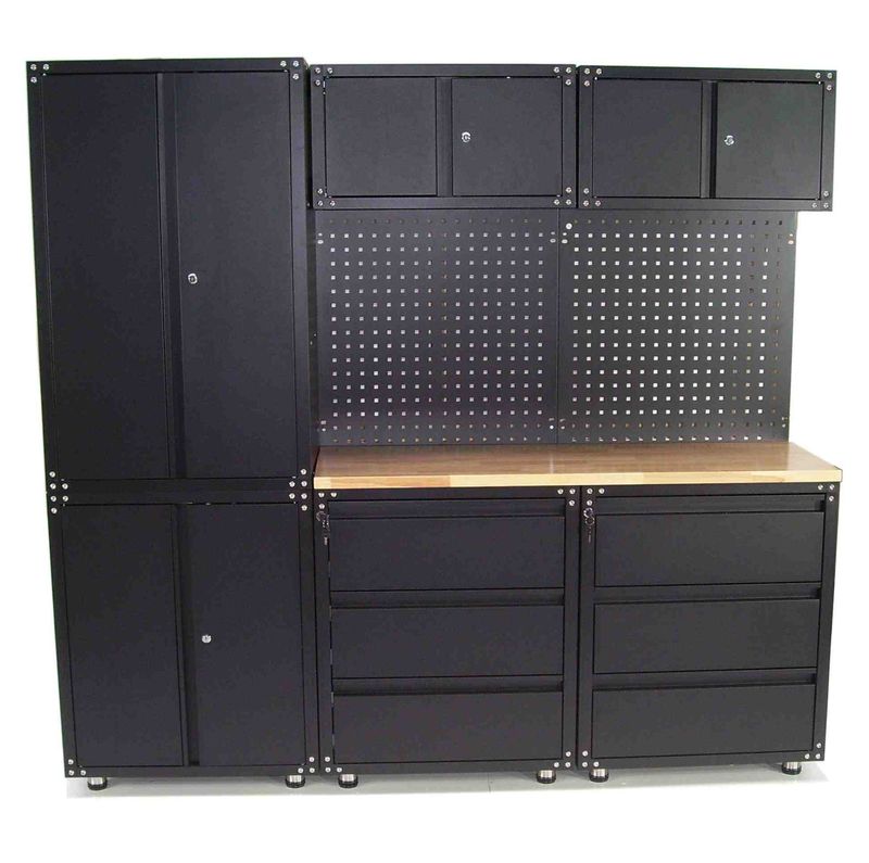 Werkstatt Schranksystem 9-teilig Werkstattschrank Werkbank 57064