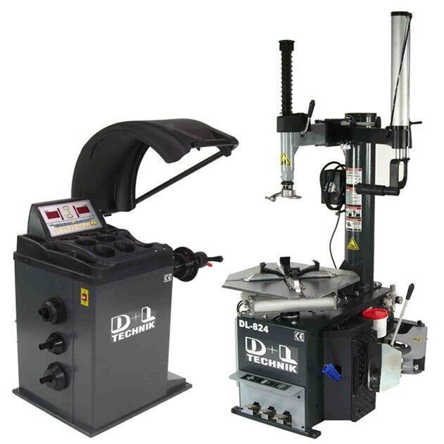 Reifenmontiermaschine 24" inkl. Hilfsmontagearm + Reifenwuchtmaschine 04+07+05