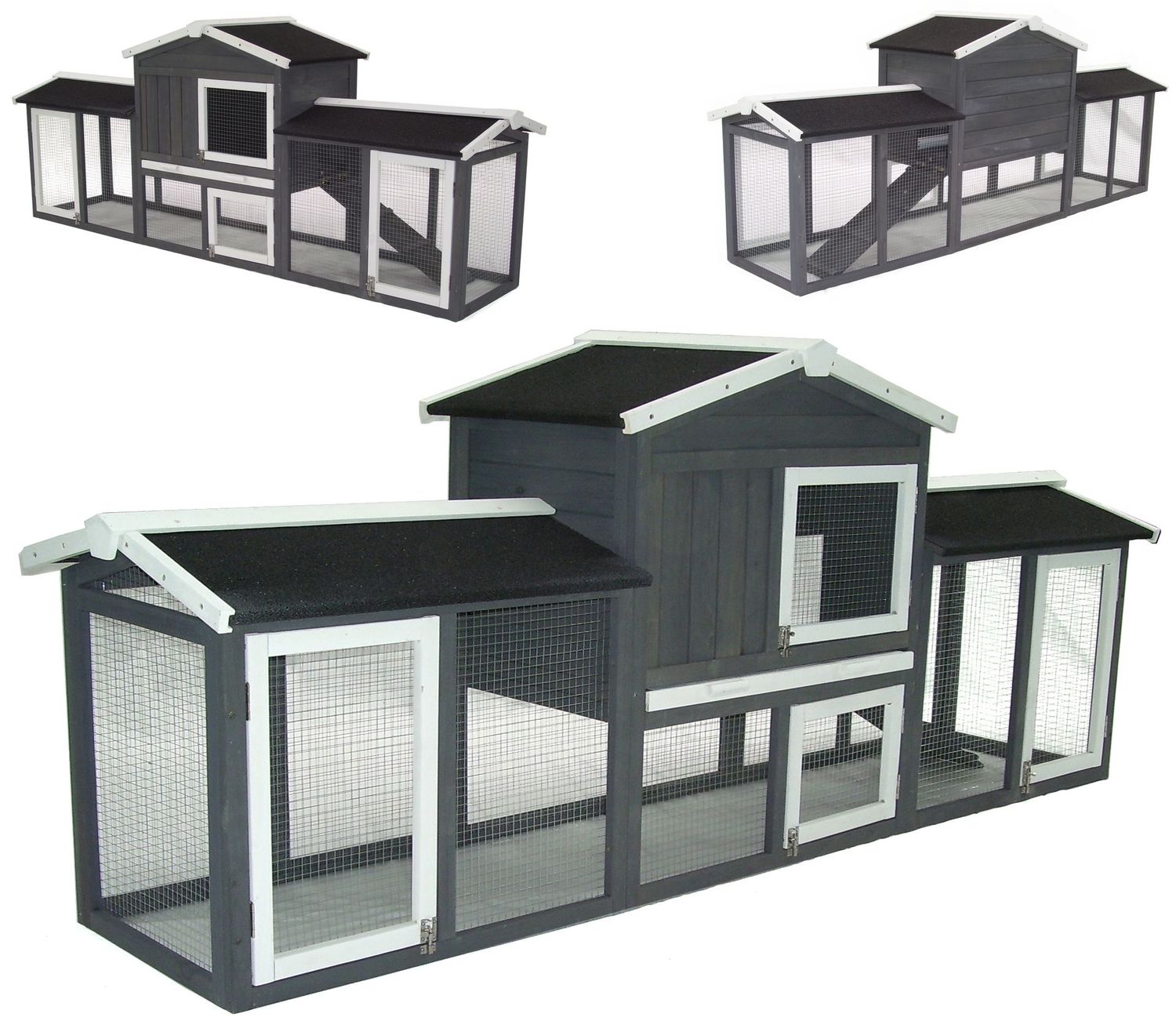 Hasenstall Kaninchenstall XXL Kaninchenkäfig Gehege Freilauf  56617