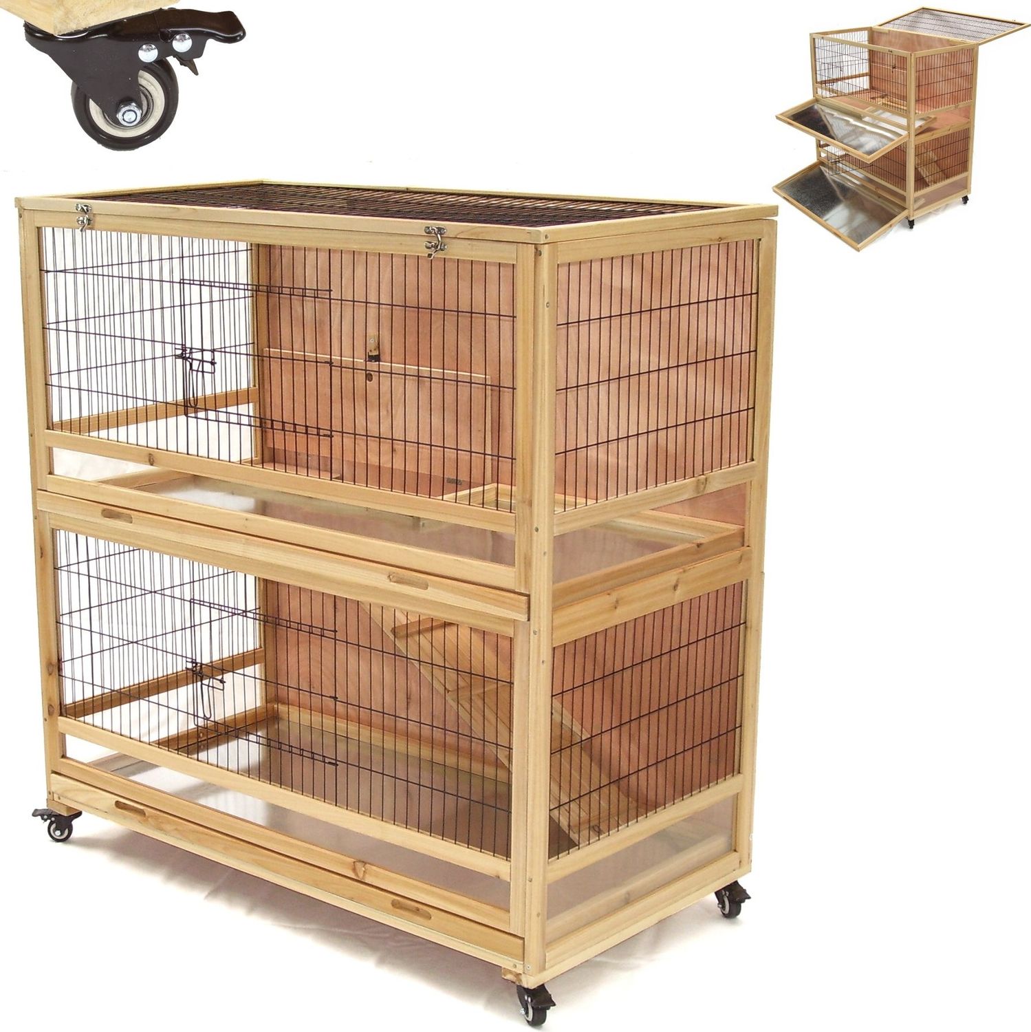 Hasenstall Kaninchenstall XXL Kleintierstall Kaninchenkäfig 56616