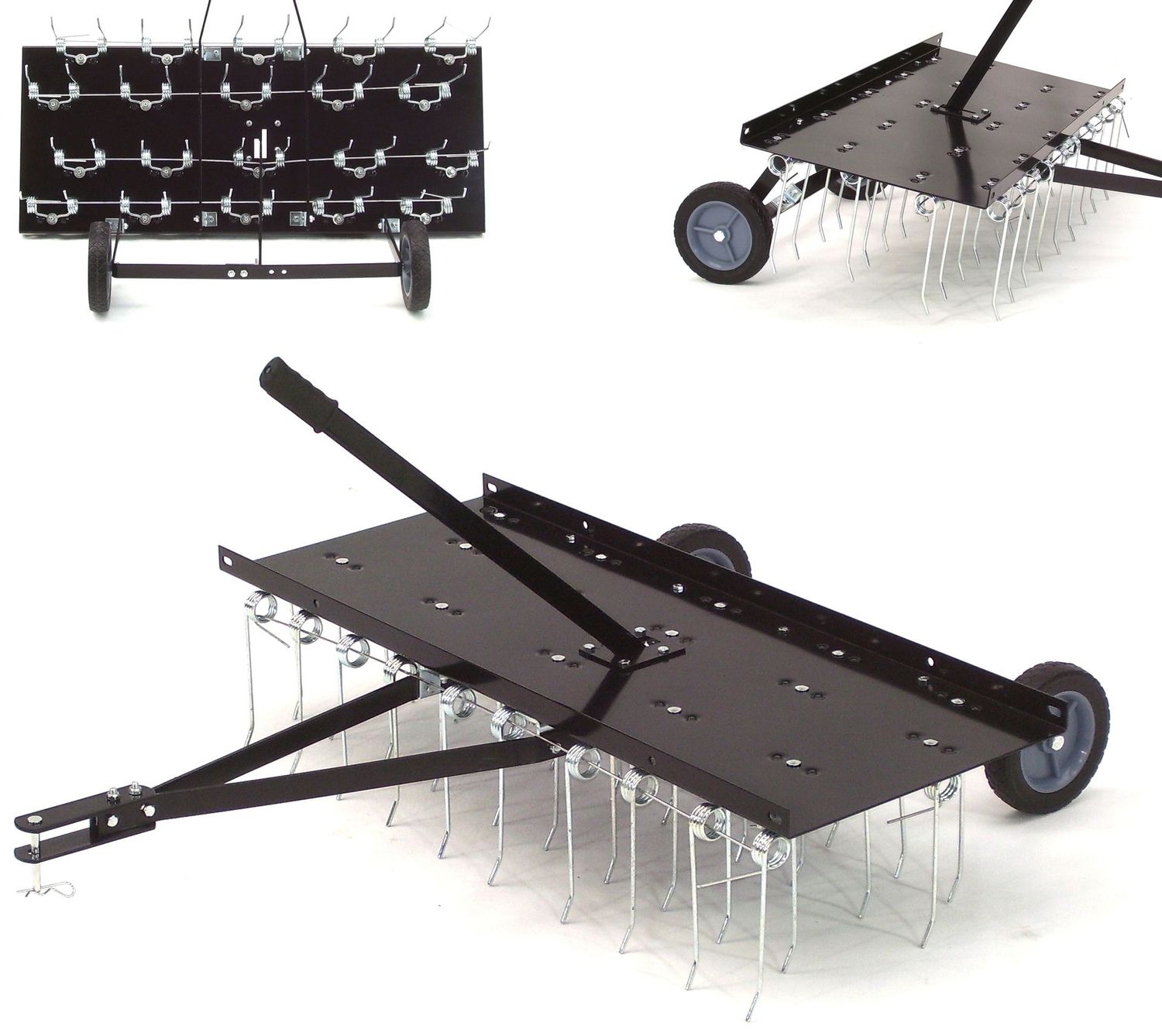 Rasenstriegel XXL Entmooser 4-Reihen Vertikutierer Rasenkamm 100cm Aufsitzmäher 40 Zinken Rasentraktor 55664
