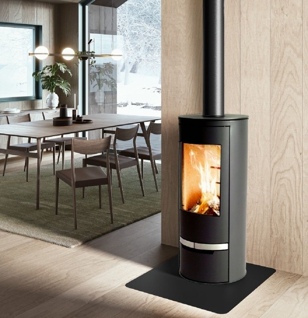 Panorama Kaminofen 7kW Holzofen XXL Bogenscheibe Heizofen Ofen Kamin Runde Sichscheibe Rund 56319