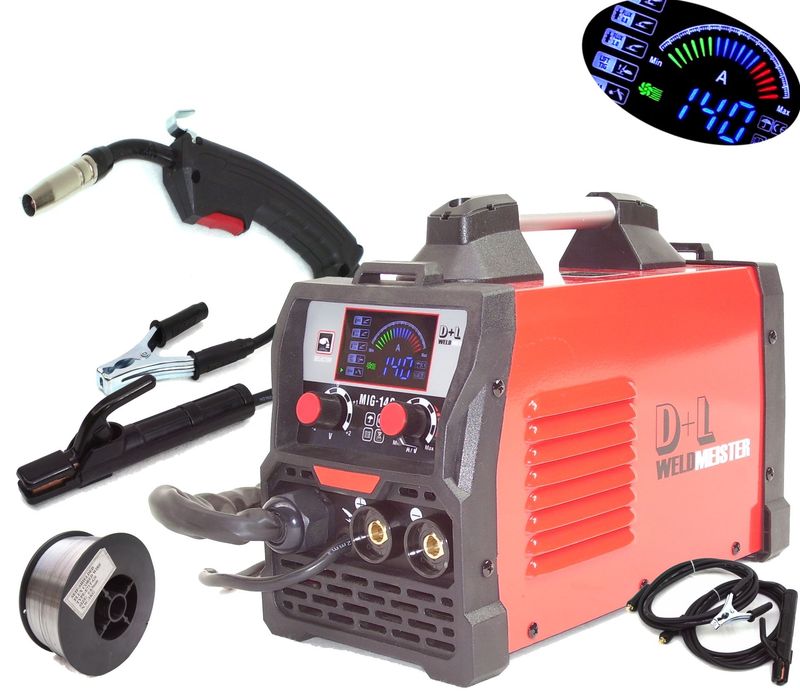 5in1 Schutzgasschweißgerät 140A Mig/Mag Wig E-Hand Flux Fülldraht Schweißgerät ARC/MMA/E-Hand FLUX 13957