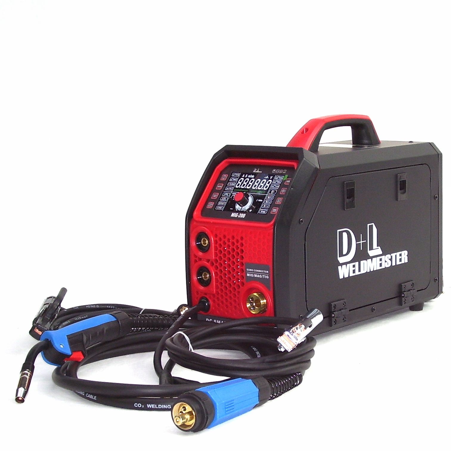 5in1 Schutzgasschweißgerät 200A LCD Mig/Mag Wig E-Hand Schweißgerät 13958 ARC/MMA, Lift TIG, Fülldraht ohne Gas Schweißmaschine