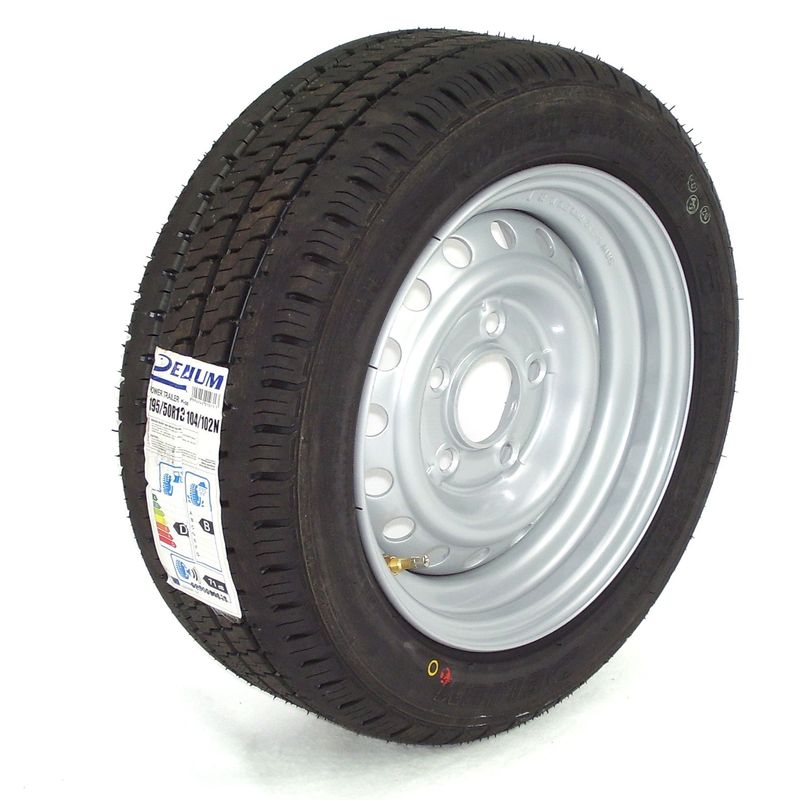 Komplettrad Anhängerrad Reifen 195/50 R13 112x5 104/102N 900kg Anhängerreifen Trailerrad TB130