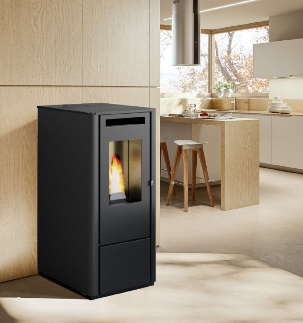 Pelletofen 8kW Pelletkamin Pelletheizung Kaminofen A+ Holzofen Glastür 56306 Pelletofen 8kW Pelletkamin Pelletheizung Kaminofen A+ Holzofen Glastür 56306