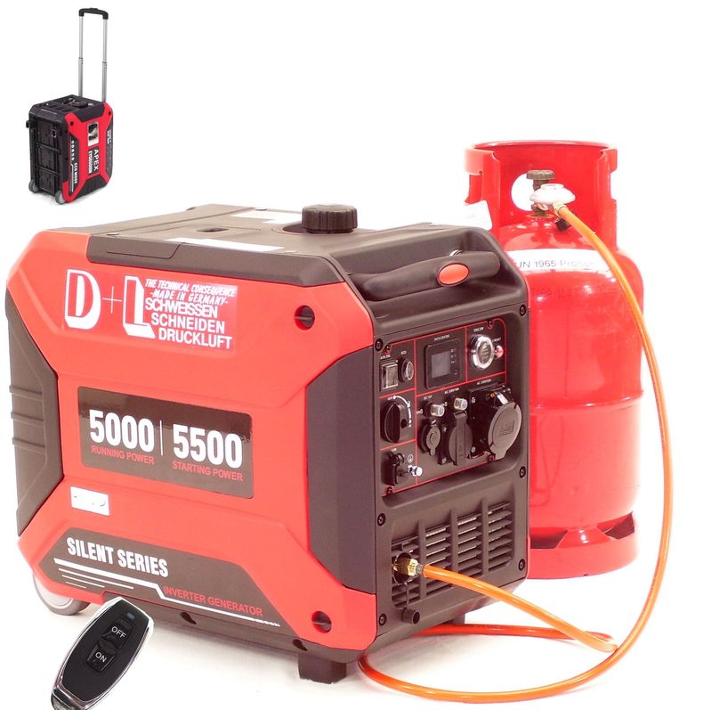 Gas u. Benzin Generator Stromerzeuger 6500 E-Start Stromaggregat Inverter 06293