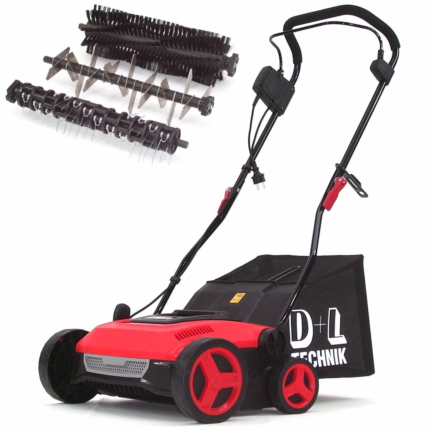 3-in-1 Elektro- Vertikutierer Rasenlüfter Kehrmaschine Motorbesen Moosentferner 55829 3-in-1 Elektro- Vertikutierer Rasenlüfter Kehrmaschine Motorbesen Moosentferner 55829
