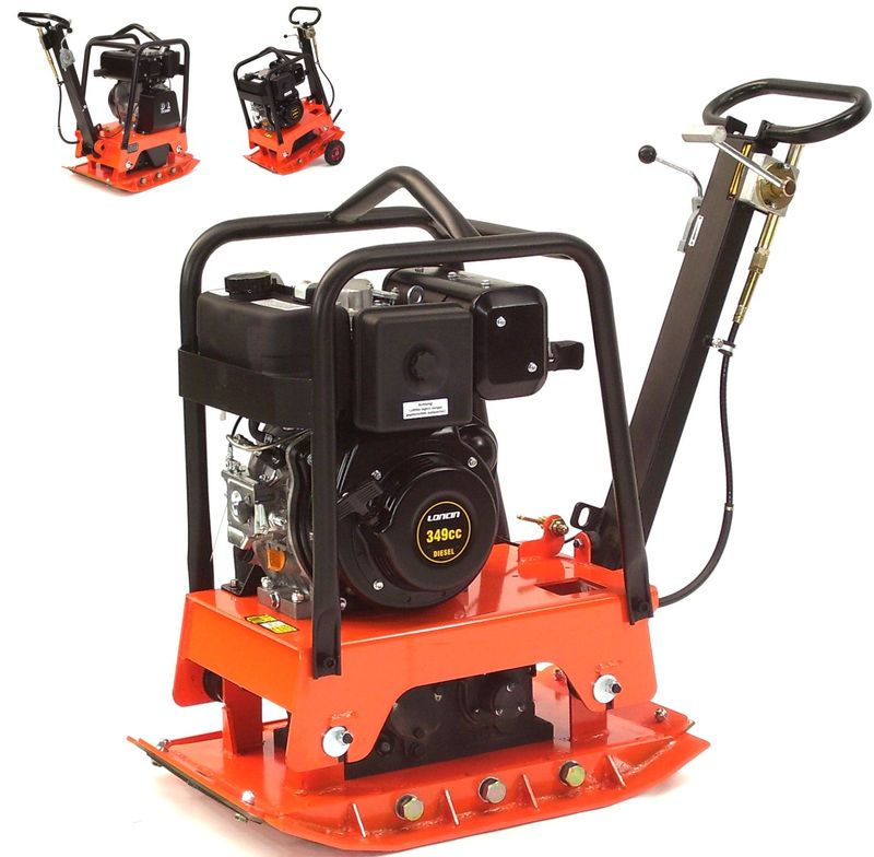 Rüttelplatte Verdichter 180kg 30kN Rüttler 6PS Diesel reversierbar 30/49 PU-Matte Räder 349ccm 56155 Rüttelplatte Verdichter 180kg 30kN Rüttler 6PS Diesel reversierbar 30/49 PU-Matte Räder 349ccm 56155