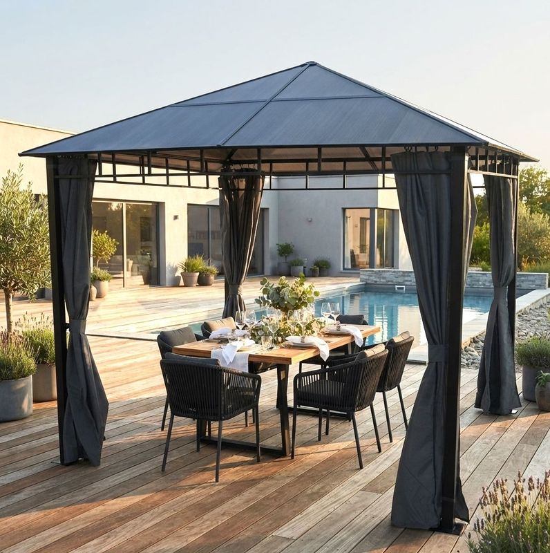 Aluminium Dach Pavillon 3x3m Gartenpavillon Pergola Doppelstegplatten 56861 Aluminium Dach Pavillon 3x3m Gartenpavillon Pergola Doppelstegplatten 56861