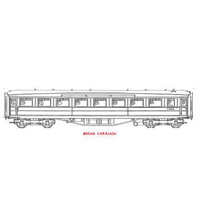 4mm scale drawing 238 : 62' 0?" ECJS (Doncaster) 12 wheel clerestory 1st class dining saloon Diagram EC 76 76A GN 52A