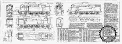 4mm scale drawing 360 : A8 Gresley/Raven 4-6-2 rebuilt tank engine from class H1 and NE class D