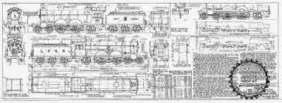 4mm scale drawing 376 : C6 Worsdell 4-4-2 (NE V & V1) express passenger engine