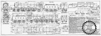 4mm scale drawing 392 : A2/2 Raven/Gresley 4-6-2 No 2404 with Gresley A1 boiler