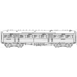 4mm scale drawing 148 : 52' 0" Gresley ECJS  Kitchen car (York) Diagram EC 80a GN 78N