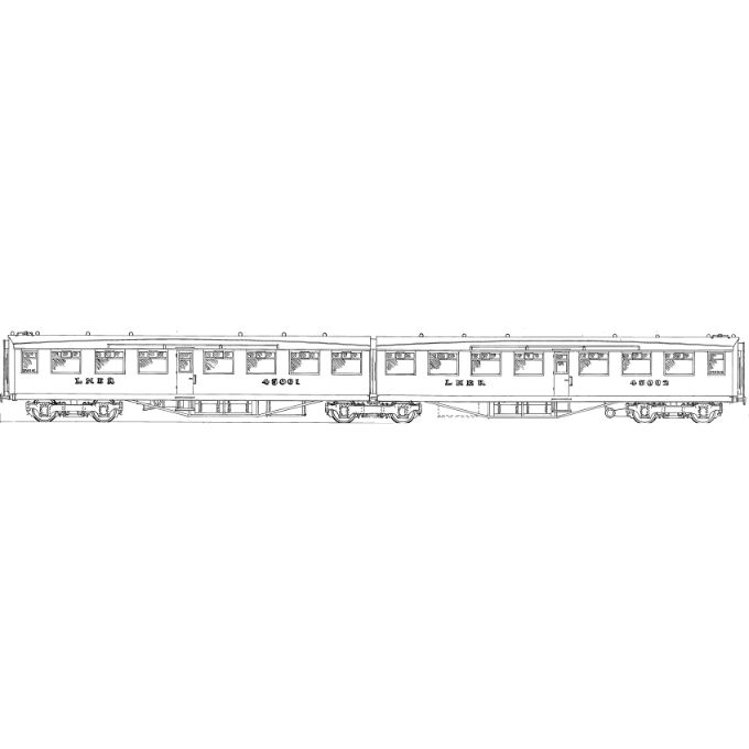 4mm scale drawing 151 : 105' 1" Gresley Tourist & Steel twin open 3rd class Diagram 171 180 307