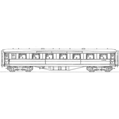 4mm scale drawing 182 : 61' 6" Gresley Restaurant 1st class open Diagram 3 4 262