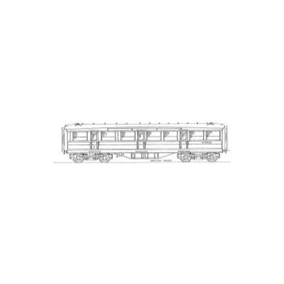 4mm scale drawing 191 : 52' 6" Gresley Corridor composite Diagram 9