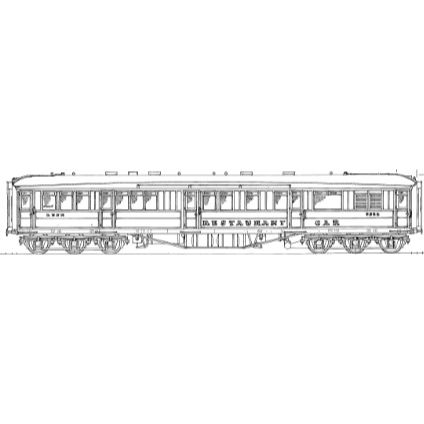 4mm scale drawing 208 : 65' 6" Gresley 12 wheel kitchen car (rebuilt composite restaurant car Drg 108) Diagram NE 58