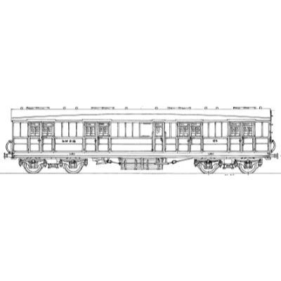 4mm scale drawing 215 : 51' 1?" Gresley GNR Milk brake Diagram GN 309 310 TPO stowage