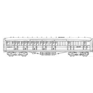 4mm scale drawing 246 : 58' 6" Gresley GNR Corridor Brake 3rd class (Sheffield st) Diagram GN 256 257