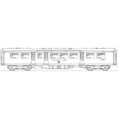 4mm scale drawing 276 : 63' 0" Thompson kitchen car Diagram 353