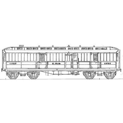 4mm scale drawing 297 : 45' 0" GNR Howlden 8 wheel clerestory luggage brake van Diagram GN 290
