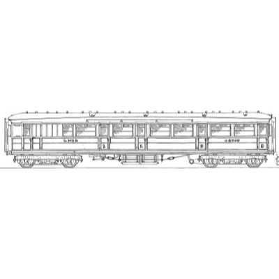 4mm scale drawing 635 : 61 6" Gresley GNR corridor brake composite Diagram GN 218A 218F 218G