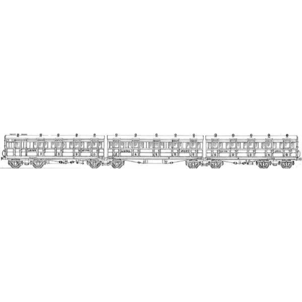 4mm scale drawing 675 : 103' 0" GN triplet brake composite ex 6 wheel stock West Riding area Diagram GN 218D